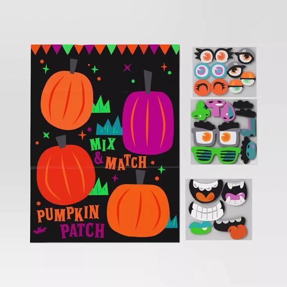 4pc Mix and Match Pumpkin Face Party Game Kit - Hyde and EEK! Boutique™ - Picture 1 of 3